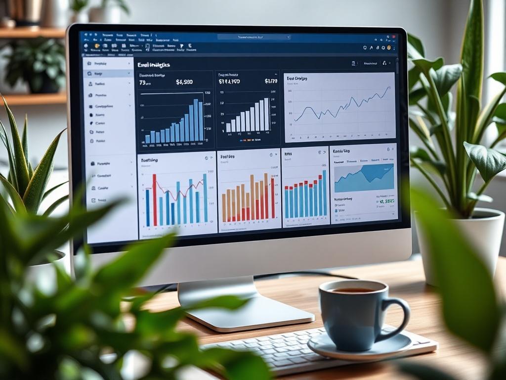 Tracking-Statistiken für E-Mail-Kampagnen auf einem Bildschirm